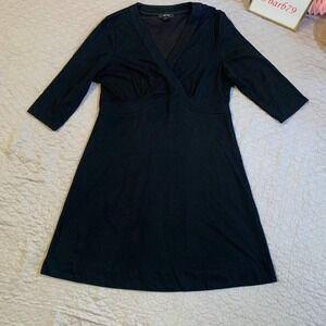 Alfani Petite Black V-neck Dress M P